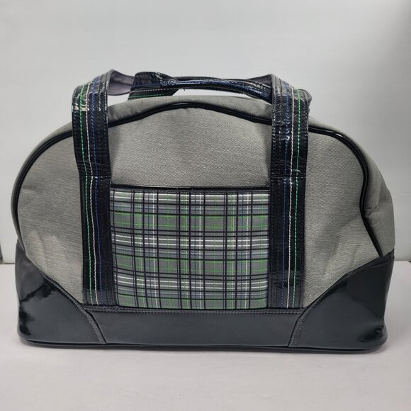Nike Plaid Patent Gray With Black Accent Duffle Bag - Picture 2 of 10